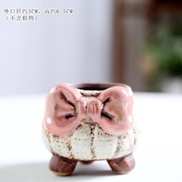 Nouveau dessin animé mignon arc succulent pot de fleur en céramique personnalité créative pot de fleur peinture respirante