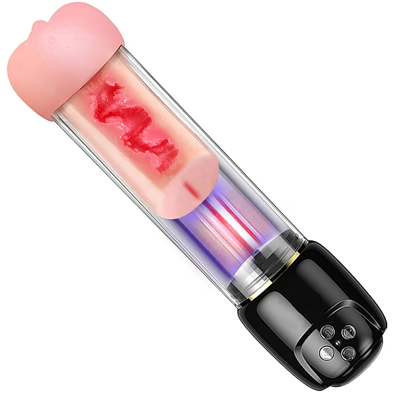 USB Charge Penis Enlargement Vacuum Pump Vibrator Sex Toys for Men Artificial Vagina Sexy Masturbation Adult Toys Pussy Pump