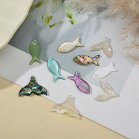 Pendentif personnalisable en résine acrylique avec coquille d'ormeau d'eau douce et perles en queue de sirène pour la fabrication de colliers, bracelets et boucles d'oreilles DIY