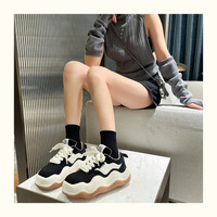 Chaussures de loisirs respirantes pour femme, style papa, à plateforme, tendance, à lacets, en tissu maillé et toile, directement de l'usine, modèle printemps, très populaires sur internet