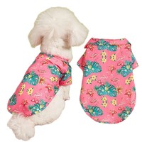 Vêtements d'été fins pour chiens, style tropical imprimé, en polyester, protection solaire, pour Teddy, Samoyède, Husky à poils dorés