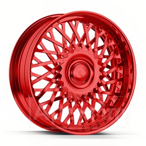 Roues forgées concaves JC Custom 24/26/28 pouces 5*127/120.65mm avec face dorée et bord chromé, et volant personnalisé assorti - Product Image 2