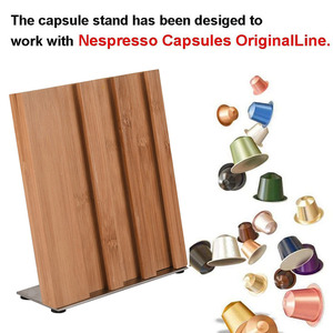 1 pièce de support de dosettes de café en bambou pour <span class=keywords><strong>capsules</strong></span> <span class=keywords><strong>Nespresso</strong></span> Line 21 dosettes support de <span class=keywords><strong>tiroir</strong></span> de rangement et organisateur pour <span class=keywords><strong>capsules</strong></span> - Product Image 5