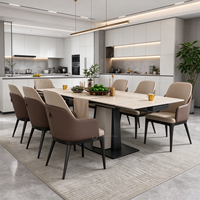 Table à manger extensible haut de gamme italienne, ensemble de mobilier de villa, fabricant de meubles de Guangzhou, table à manger moderne en pierre frittée 12 places