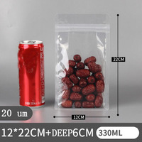 Pochettes transparentes à fermeture thermique en PE, sachets à fermeture éclair pour aliments écrous fruits secs, unités
