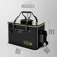 Seau de pêche pliable pour l'extérieur, seau portable pour appâts de poissons vivants avec trou d'aération, seau multifonctionnel en EVA pour leurres de poissons