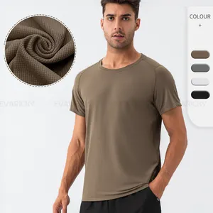 Camiseta deportiva de cuello redondo Lisa personalizada al por mayor, ropa de calle de alta calidad para hombre, camisetas de entrenamiento físico para hombre, color negro