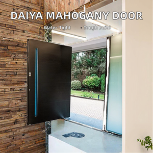 DAIYA Acajou Design Moderne Double <span class=keywords><strong>Entrée</strong></span> Aluminium Portes Pivotantes Bois Massif Étanche avec Deux Pivots en Bois Verre <span class=keywords><strong>Entrée</strong></span> Frontale - Product Image 2