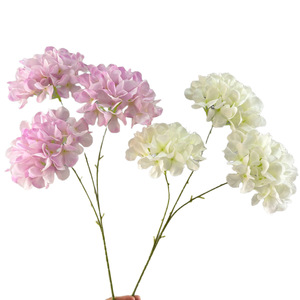 Flores de Hortensia Artificiales Transfronterizas, Mini Decoraciones de Boda de Seda de 3 Cabezas para Uso en Interiores y Exteriores - Product Image 5