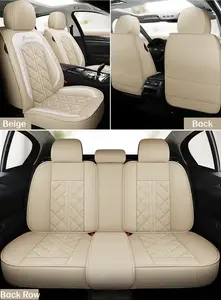 Best Sale Women Car Interior Accessories Pink Seat Cover Car Luxury 5d Full Set Pink Leather Car Seat Cover