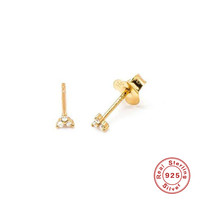 Boucles d'oreilles ROXI minimalistes en argent, trois boules, trois points, petites boucles d'oreilles à trois perles mignonnes