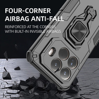 Étui de téléphone de luxe tendance avec anneau durable à 360 degrés pour Xiaomi 15T Pro OnePlus 15, protection robuste, armure antichoc