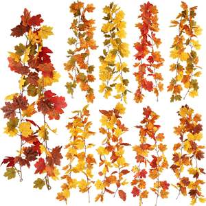<b>Artificial</b> Maple Leaves <b>Artificial</b> Fall Color Bundle Halloween Thanksgiving Party Garden Table Decorations Autumn Maple Leaf - Product Image 3