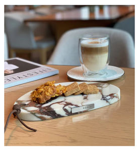 Placa de servicio de mármol Natural, bandejas de servicio de lujo, decoración de Vanity, bandeja de piedra para joyería, Viola, Bulgaris, nórdico, OEM - Product Image 3