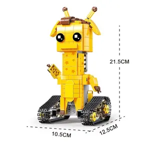 BlocX 13044 Giraffe Movie Cartoon With Remote Control Electric Walking Bricks Model DIY Assembly Building Technic Blocks