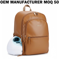 Sac à dos multifonctionnel en cuir PU isolé pour bébé, avec mini pochette, idéal pour les mamans en déplacement et l'usage quotidien en extérieur – Fabrication OEM