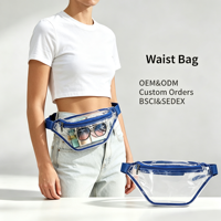 Sac banane en PVC transparent personnalisé réutilisable avec ceinture réglable