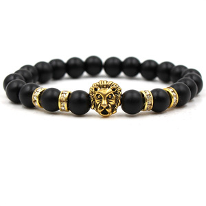 <span class=keywords><strong>Bracciale</strong></span> da <span class=keywords><strong>Uomo</strong></span> Personalizzato <span class=keywords><strong>con</strong></span> Leone Inciso in <span class=keywords><strong>Argento</strong></span> e Perline - Product Image 4