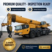 Grue de camion hydraulique d'occasion de 80 tonnes, 4 essieux, vitesse de 80 km/h, grue mobile robuste pour les infrastructures