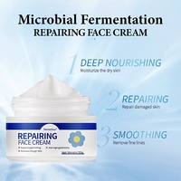 Crème Visage Liftante et Raffermissante aux Peptides de Champignons Fermentés, PDRN et ADN de Saumon pour Peaux Sensibles, Soutien de la Barrière Cutanée et Réparation des Cicatrices d'Acné