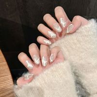 Uñas Postizas de Diseño al por Mayor, Marca Privada, 10 Piezas, Uñas Acrílicas Gruesas de Alta Calidad, Hechas a Mano, Largas, de Gel, Cuadradas, Almendradas