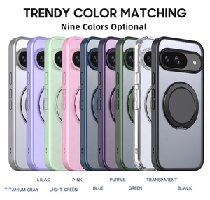 PC + TPU + cadre de caméra en métal + support en aluminium rotatif 360 caché couverture de téléphone sonore mécanique avec aimant pour GOOGLE Pixel 9 - Product Image 5