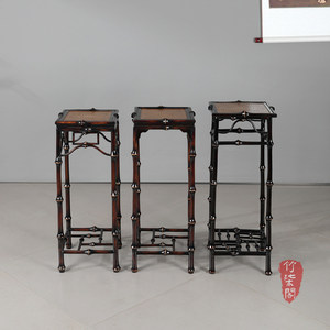 Bamboo Flower Stand Rectangle Freestanding Decorative Shelf For Indoor Outdoor Plant Display - Product Image 1