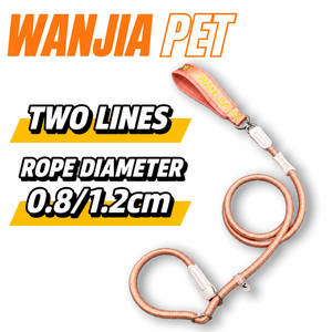 Laisse de dressage robuste anti-emmêlement pour chien avec poignée rembourrée pivotante à 360°, cordon de dressage en cuir réglable avec stoppeur pour grands chiens - Product Image 5