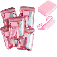 Nouveau kit de soin des ongles portable 5 pièces, pousse-cuticules et lime à ongles, outils de manucure, outil d'art des ongles, accessoires de lime portable, manucure