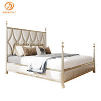 Custom Designer European Style Moderne Betten Holzrahmen Komfort Set Grau Samt Möbel für Erwachsene
