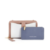 Dompet Wanita Kulit PU Vegan Motif Kadal ZB251 Trendy Brand Logo Custom Langsung dari Pabrik dengan Tali Selempang