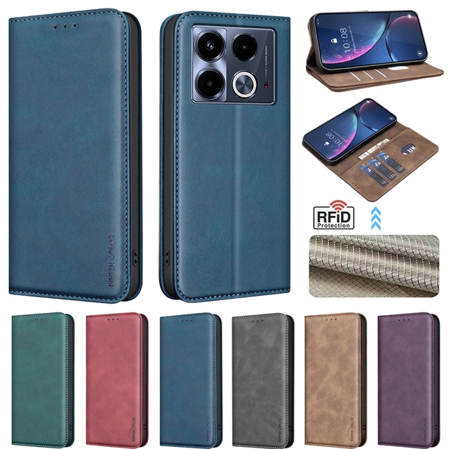 Magnetic Retro Wallet Leather Case for Tecno Pova 7 Ultra 6 Neo Curve 2 5G Camon 50 4G Spark Go 3 40 Pro Plus RFID Flip Cover