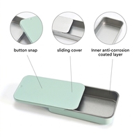 Petite boîte en étain à couvercle coulissant pour comprimés de dentifrice, 30, 40, 50, 60 unités, conteneur rechargeable, voyage, écologique