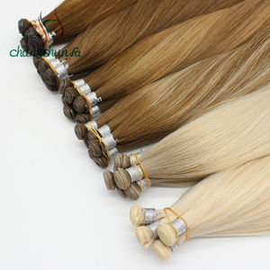 Extensiones de Cabello <span class=keywords><strong>Humano</strong></span> Genius Weft de Changshunfa, Nuevas, de Puntas Gruesas y Virgen, Precio de Fábrica - Product Image 1