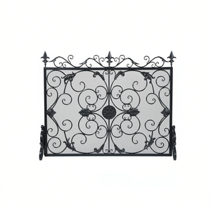 Rejilla para Chimenea Clásica de Hierro Rectangular con Recubrimiento en Polvo, Accesorio para Chimenea de Leña - Product Image 1