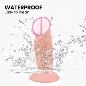 لعبة جنسية للنساء قضيب صغير شرجي دسار بحجم صغير واقعي مع كوب شفط - Product Image 4