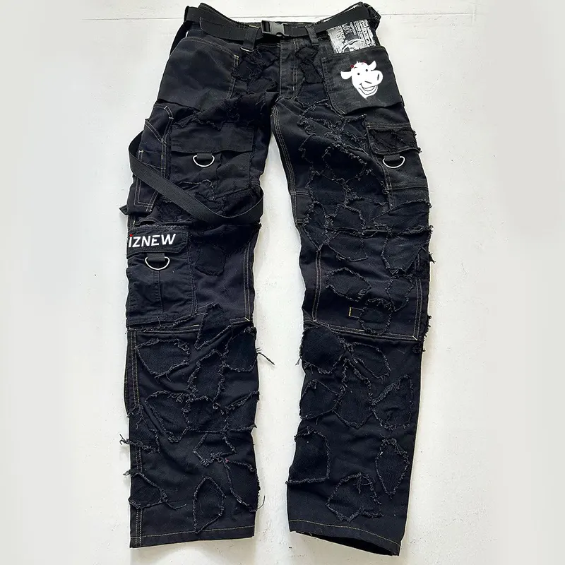 Diznew - Calça jeans masculina slim para bicicleta, com estampa de arte e distrução de dor, novidade da moda, novidade de 2024