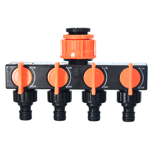 Plastic 4-way Garden <strong>Hose</strong> <strong>Pipe</strong> <strong>Splitter</strong> for Lawn Irrigation Garden Water <strong>Hose</strong> Tap Connector - Product Image 1