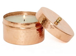 Brass Hammered <b>Candle</b> <b>Jars</b> Votives - Product Image 2