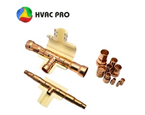 ข้อต่อทองแดงรูปตัว T ทนทาน สำหรับระบบ HVAC ท่อทำความเย็น รุ่น ME ข้อต่อเครื่องปรับอากาศ ตัวแยกท่อทนทาน - Product Image 2