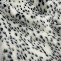 Fourrure synthétique en fausse fourrure de renard à poils longs, motif léopard lynx noir et blanc, 1200g, pour sacs, jouets, artisanat, textiles de maison, vêtements