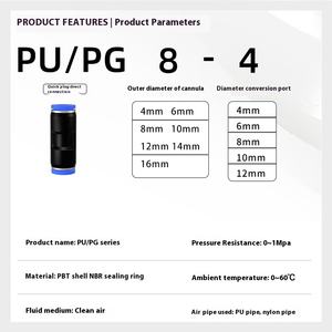 Connecteur rapide de tuyau d'air en PU <span class=keywords><strong>joint</strong></span> bout à bout en plastique droit pneumatique pour raccords 4/5/6/8/10/12/14/16 - Product Image 5