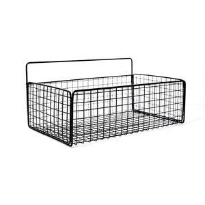 Wall Mounted Mesh Storage Rack Black Rectangular Bathroom <b>Kitchen</b> Organizer For Personal Care Food Sundries - Product Image 5