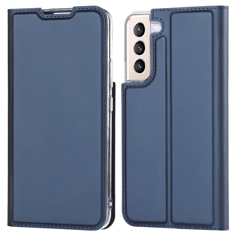 S22 Plus 5G Coque Ultra Thin Plain Flip Magnetic Back Cover For Samsung Galaxy Leather Phone Case