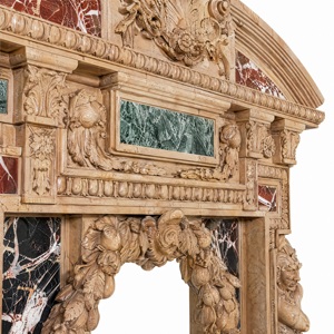 Customized Marble Fireplace Modern Hand Carved Luxury Classic Cream Beige Marble Fireplace Mantel Marble Fireplace Surround - Product Image 6