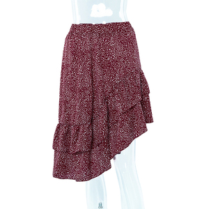 di Fabbrica di Modo del Pannello Esterno Irregolare Balza Hem Bianco del Puntino di Polka Rosso Pannello Esterno <span class=keywords><strong>della</strong></span> Donna - Product Image 1