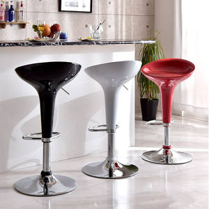 <span class=keywords><strong>Taburete</strong></span> de Bar de Altura Ajustable Giratorio de 360 Grados de Plástico ABS, Diseño Moderno para Comedor, Sala de Estar, Uso Comercial - Product Image 1