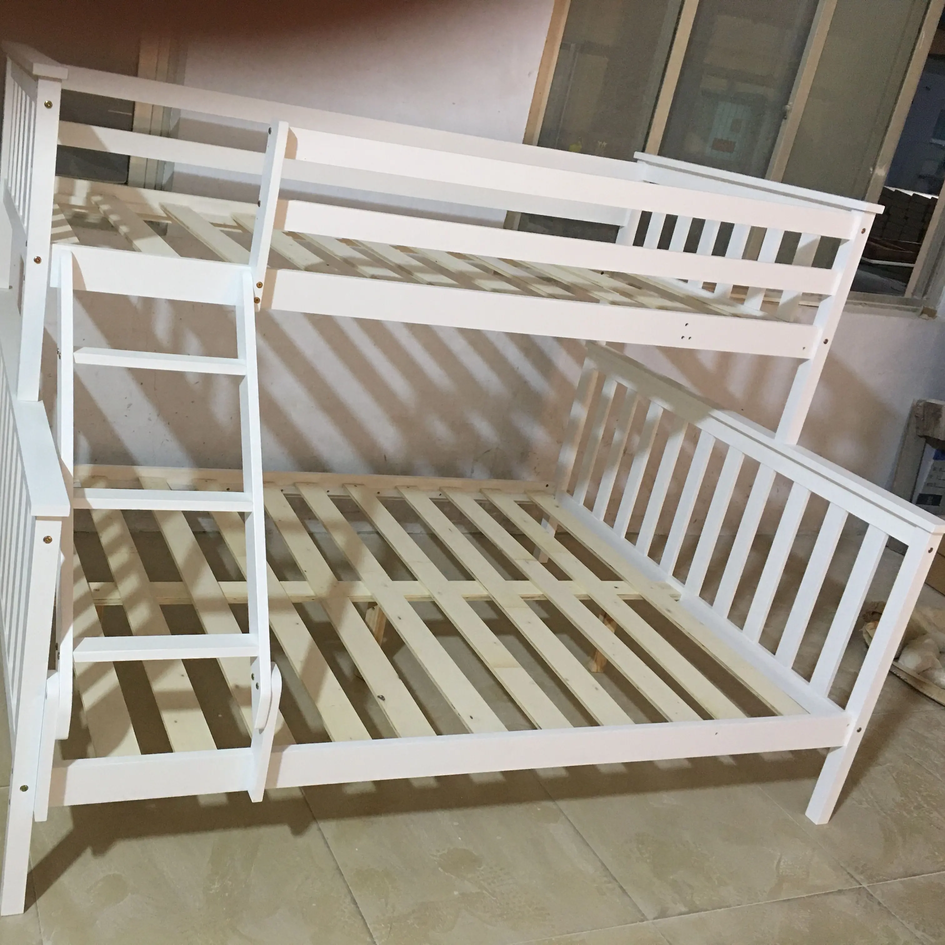 Popular pine white natural and brown bunk bed