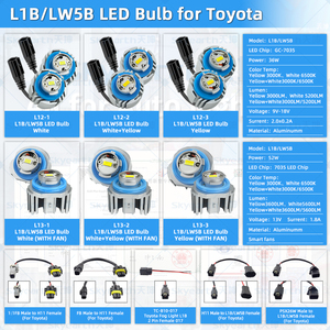 Ampoule LED L1B haute puissance 30W avec ventilateur, double couleur blanc ambre 3000K/6500K, phare antibrouillard 4800lm 12V pour voitures japonaises - Product Image 3