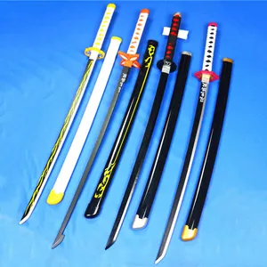 2022 Demon Slayer Wooden Sword Large Size Katana Cosplay Wooden Toy Sword